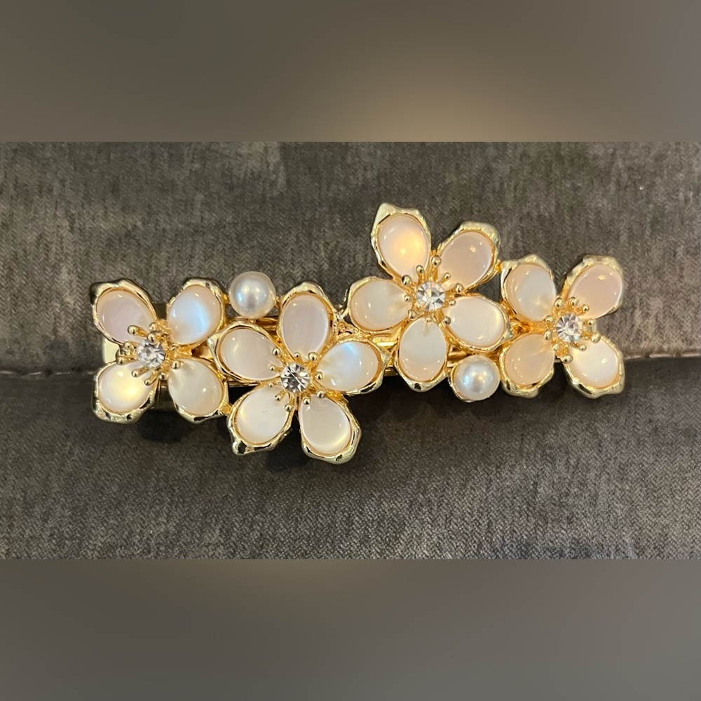 Hair Clip Floral with Gemstones